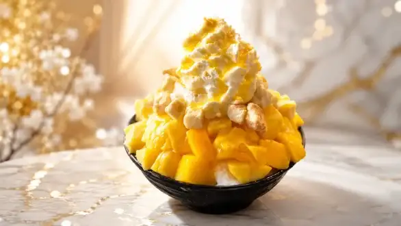 Mango Cheesecake Bingsu - Korean shaved ice dessert at Modu Ramen Jacksonville